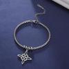 Women Men Bracelets Witch Knot Shaped Stainless Steel Bracelet Adjustable Bangle