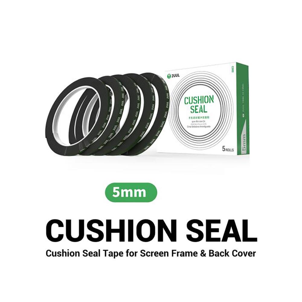 2UUL CS02 5 Rolls 5mm Cushion Seal Tape for Screen Frame Back Cover Double Sided Adhesive Tape