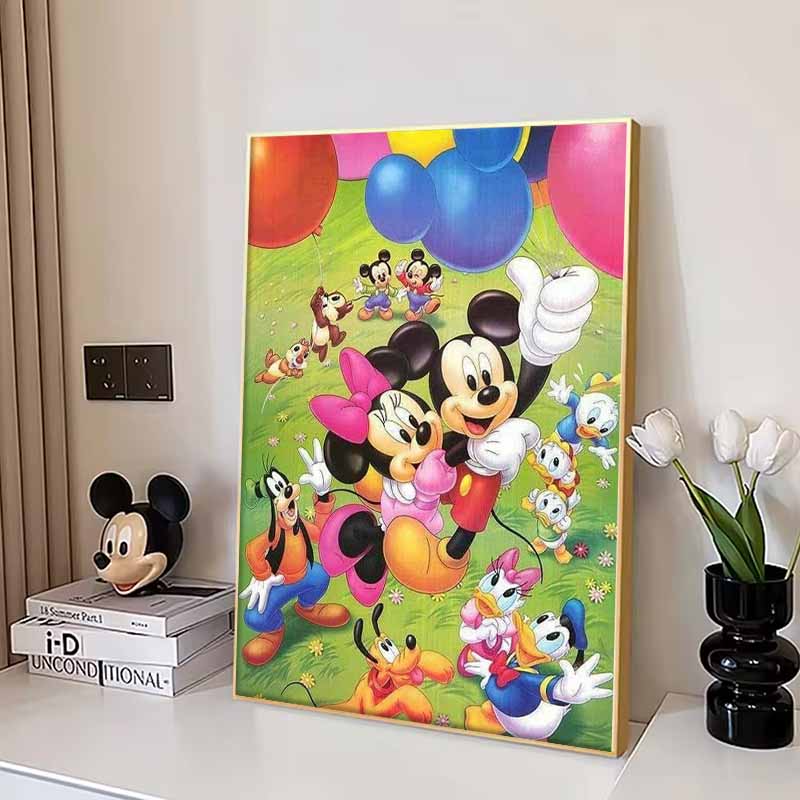 Disney Diamant PaintingEin fröhliches Gruppenporträt klassischer Charaktere 5D Strasssteinmosaik DIY Kreuzstich Geschenk/Heimdekoration