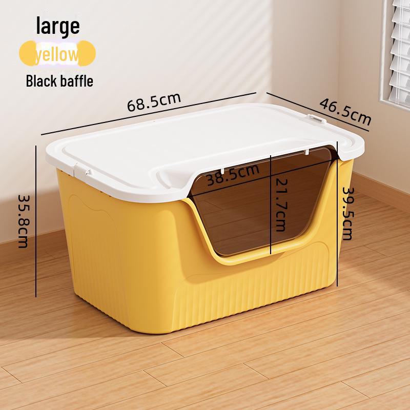 Extra Große Spritzgeschützte Halbgeschlossene Katzentoilette mit Schaufel