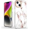 BAISRKE Compatible with iPhone 13 Case,Clear Case with Marble,for Girly Women,Shockproof Marble Pattern Hard Back Cover for iPhone 13 Case 6.1 inch