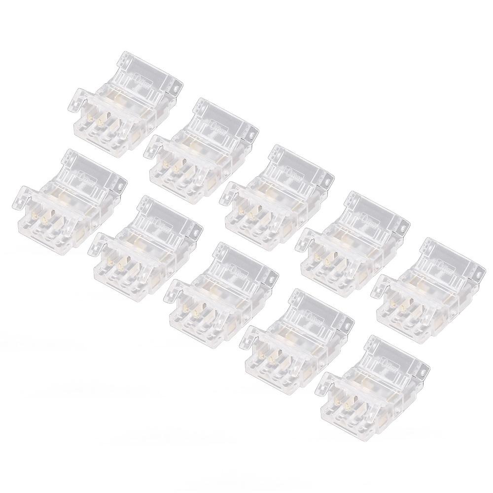 10pcs Transparent LED Strip Connectors 10mm Solderless LED Connectors  Home Use