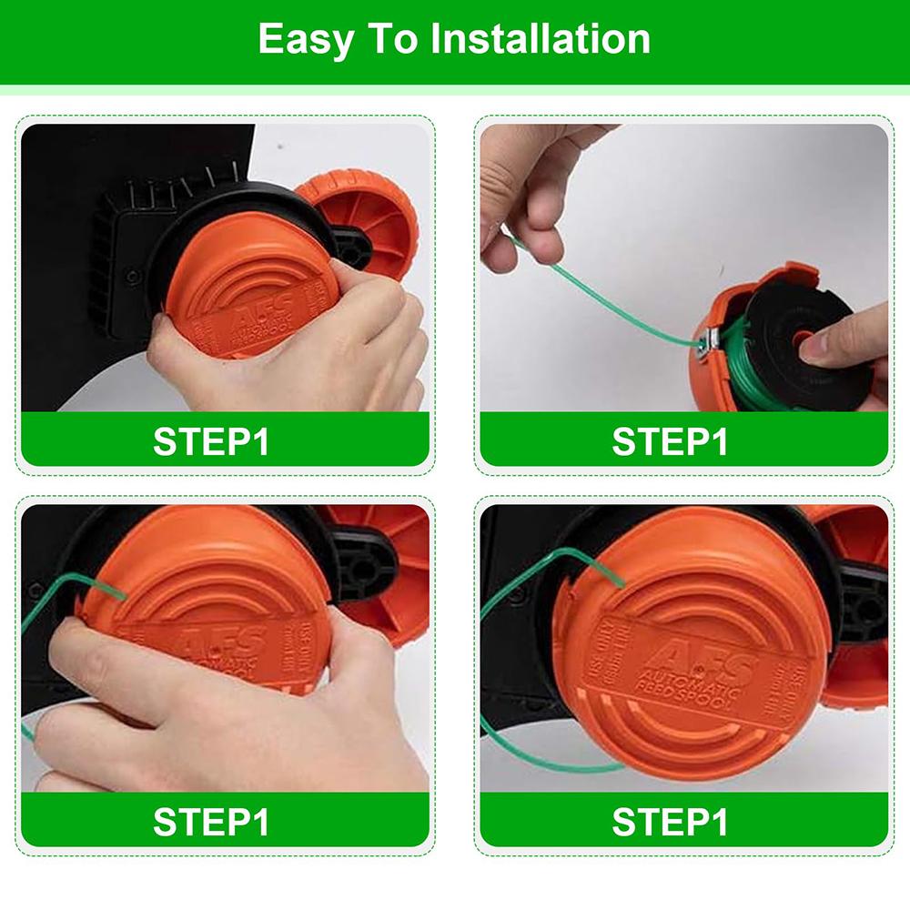 8Pcs Spool for Black & Decker GH1100/GH1000 Type 4/Type 3/Type 2/Type 1 Lawn Mower Part,DF-080-BKP