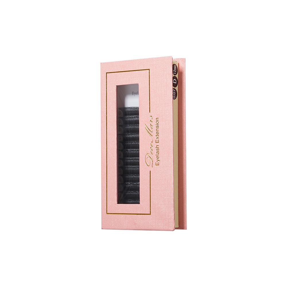 DeceMars 4D Double Y-Shape Soft Blooming Brown Eyelashes Black C 0.07 (Slight Curl)