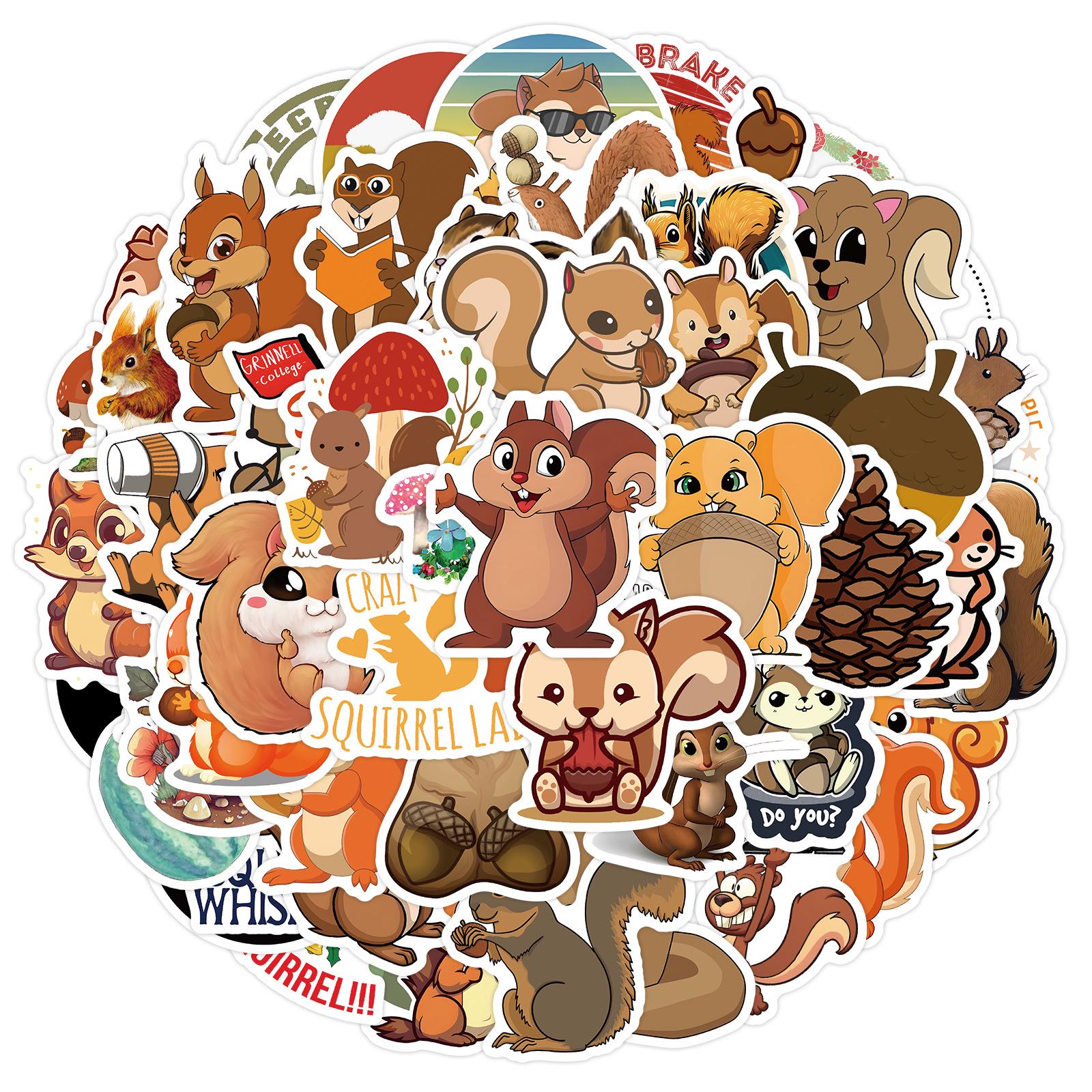 60 Cartoon Squirrel Graffiti Stickers for Kids - DIY Waterproof Stickers for Phones & Suitcases