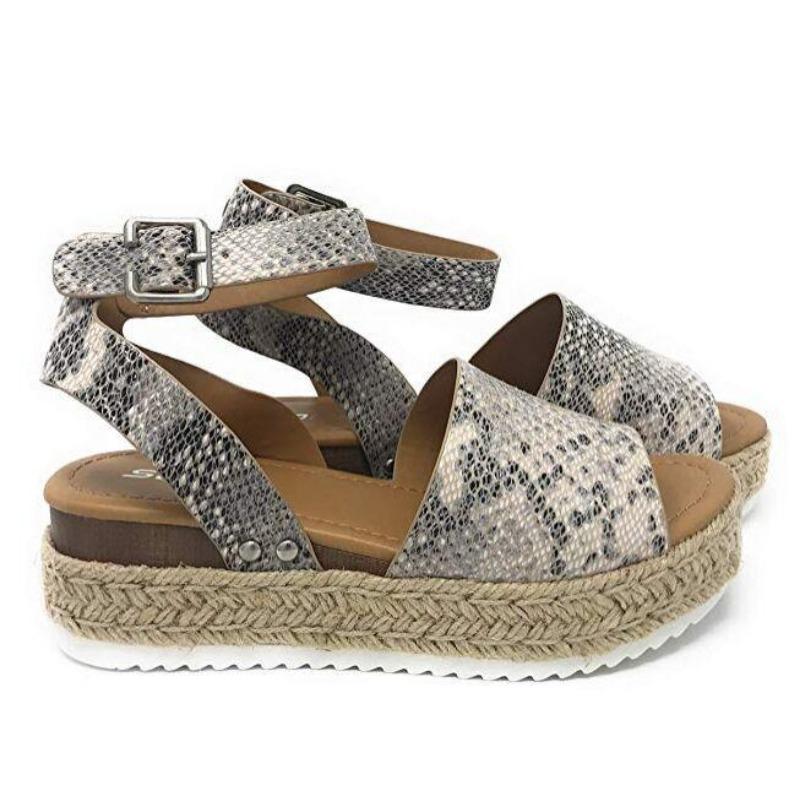 Thick-soled Sandals Sponge Thick-soled Buckle Wedge Heel Beach Sandals Women's Casual Shoes