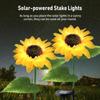 2Pack Sunflower Shape LED Solar Lights Outdoor Garden Stake Lights Warm White Decorative Lamp Waterproof Auto On Off
