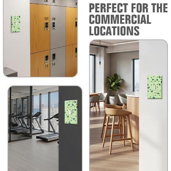 Green Avocado Single Toggle Light Switch Plates Outlet Covers Decorative Electrical Wall Plate Receptacle Switchplate Decorate Plug Cover For