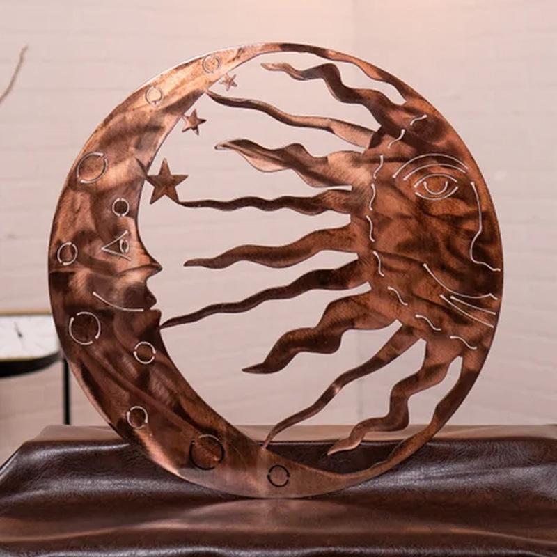 Słońce, Księżyc, Gwiazdy, Wiszące na Ścianie, Metalowe Dekoracje Żelazne