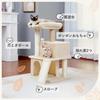 PAWZ Road Mini Katze Ältere Katze Hanfkatze Kratzbaum Höhe Beige - Turm, Klein, Turm, Niedrig, 2-stöckiges Bett, Schlank, Kompakt, Freistehend, Spielzeug,