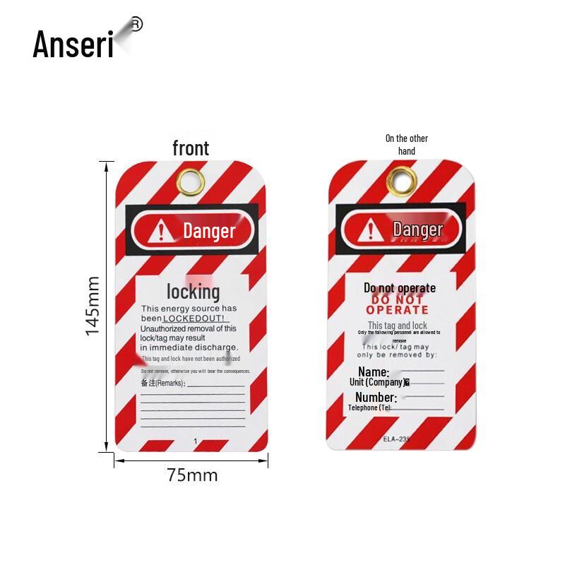 Anserui Reusable PVC Safety Tag (10-Pack)