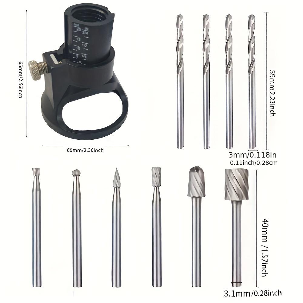 Rotary Router Milling Cutter Guide Attachment Twist Drill Bit Wood Carving Tool Kit Dedicated Locator Woodwork Tool for Dremel