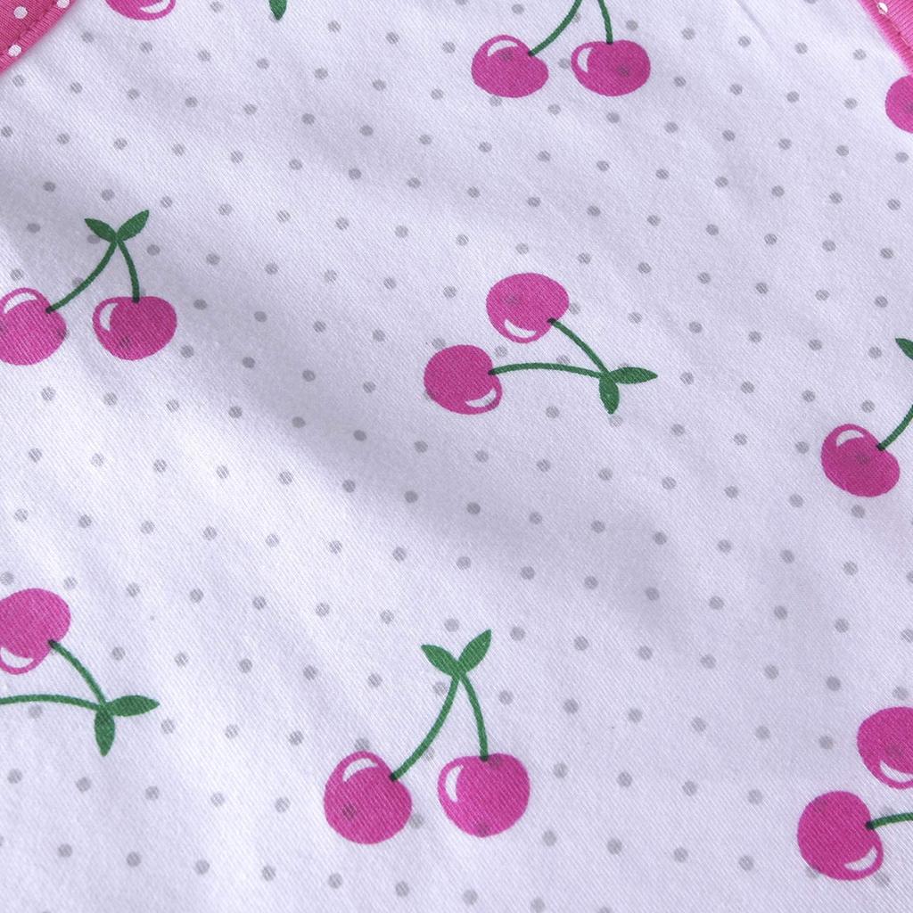 [LittleForBig] Babero para Adultos Recogedor de Baba Delantal para Comida Cuidado [Algodón + Lámina Impermeable] Construcción de 2 Capas Set de 2 Piezas [Estampado de Cerezas / Zoo]