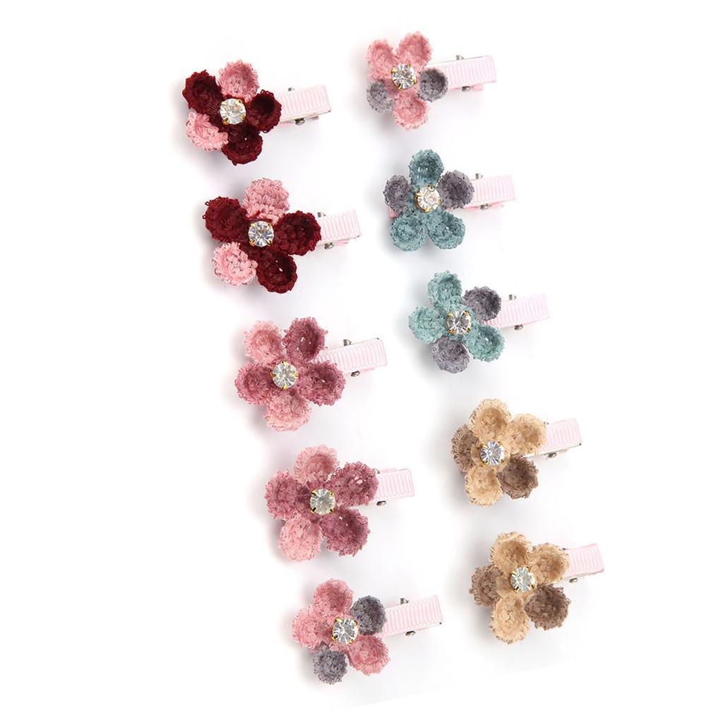 10 Lot Hair Accessories for Pets Puppy Dog Cat Grooming Floral Hairpins Hairs Clips