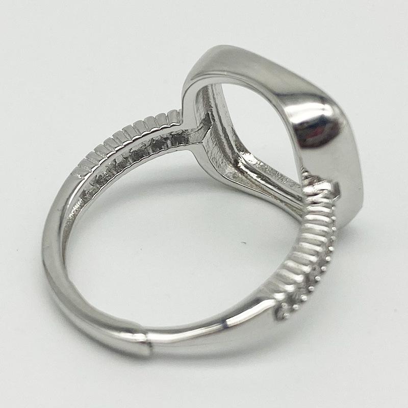 Yansheng S925 Sterling Silver Vintage Square Open Ring with 12*12mm Turquoise Inlay. 925 Silver