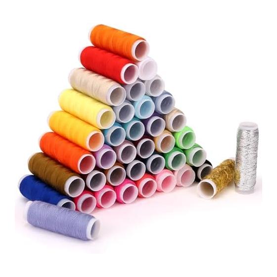 LIHAO Hand-stitched 100% Polyester Stock Sewing Thread 39 Color Set Sewing Handicraft Embroidery Thread Approx. 200 Meters