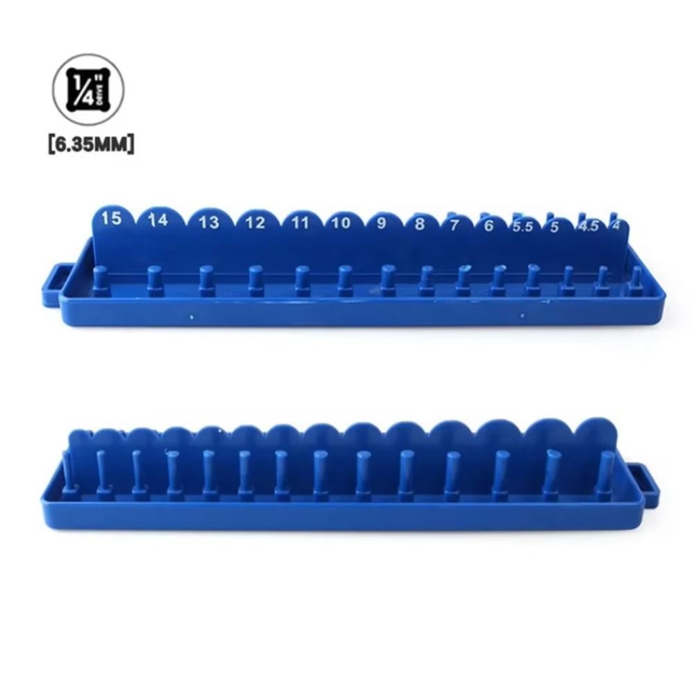 Blue Color Socket Organizer Plastic Material Metric Size Socket Tray Practical Design High Quality Socket Rack Household Use