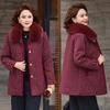 Autumn and winter coat long suit noble middle-aged women's winter plush woolen coat