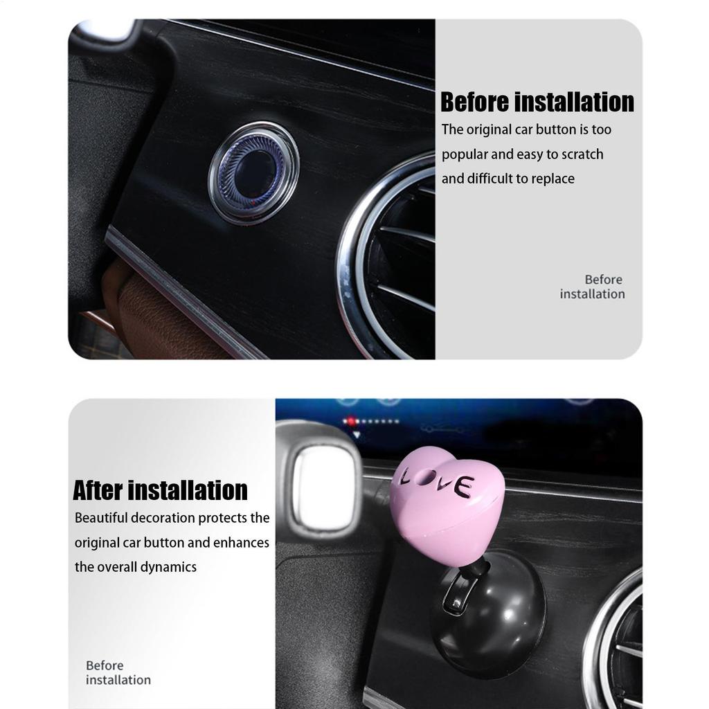 Car Joystick Starter Car Push Start Button Cover Rocker Part With Heart-shaped For Ignition Conversion Upgrades Easy Access