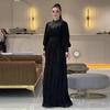 2024 Autumn European & American Hepburn Style High-end Rhinestone Long-sleeve Dress