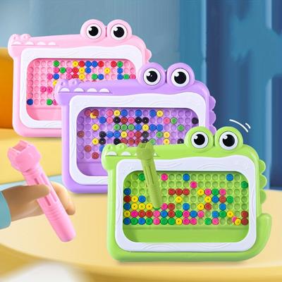 Magnetic Drawing Board with Pen and Colorful Puzzle Pieces Magnetic Chessboard Educational Toy for Children Creative Learning and Play
