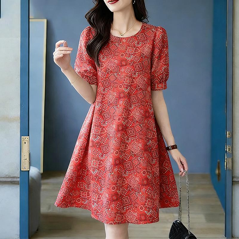 ZANZEA Women Casual Round Neck Summer Short Sleeve Dress