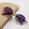 New Style Stylish Oval Punk Sunglasses Men And Women Retro Sunglasses Spring Temples Metal Glasses 8476