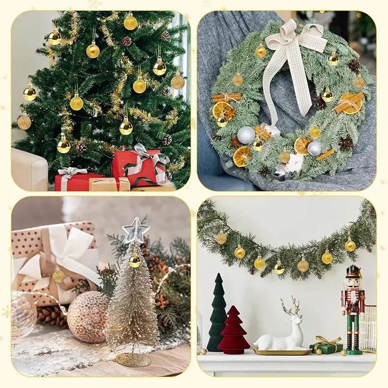 24 Pcs 3Cm Christmas Balls Set Xmas Tree Hanging Pendant Christmas Decoration Home Party Hanging Ornament New Year Decoration
