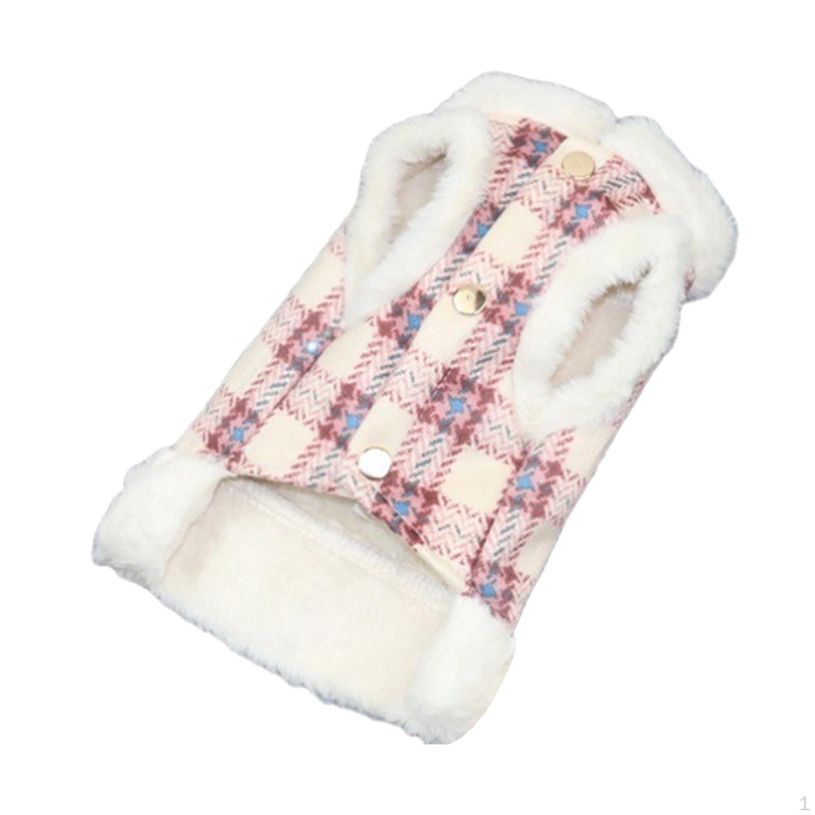 

Clothing Warm Kitten Jumpsuit Coat Outfits Autumn Streetwear Pet Plush Waistcoat Apparel Pink M