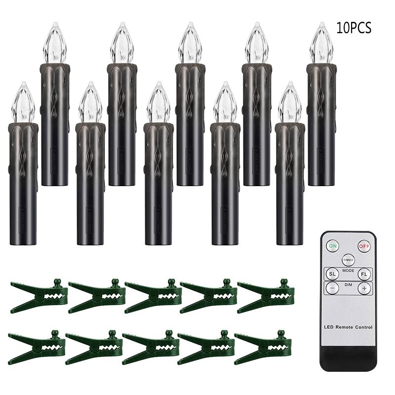 Elektronische LED-Kerze mit Timer und Fernbedienung, batteriebetrieben, flackernde Flamme, für Hochzeit, Geburtstag, Heimdekoration, Weihnachtsbaumkerze