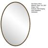 Bathroom Mirror Iron Art Oval Retro Mirror, Effect Wall Hanging Restroom Suitable for Bathroom, Bedroom, Living Room (Golden)