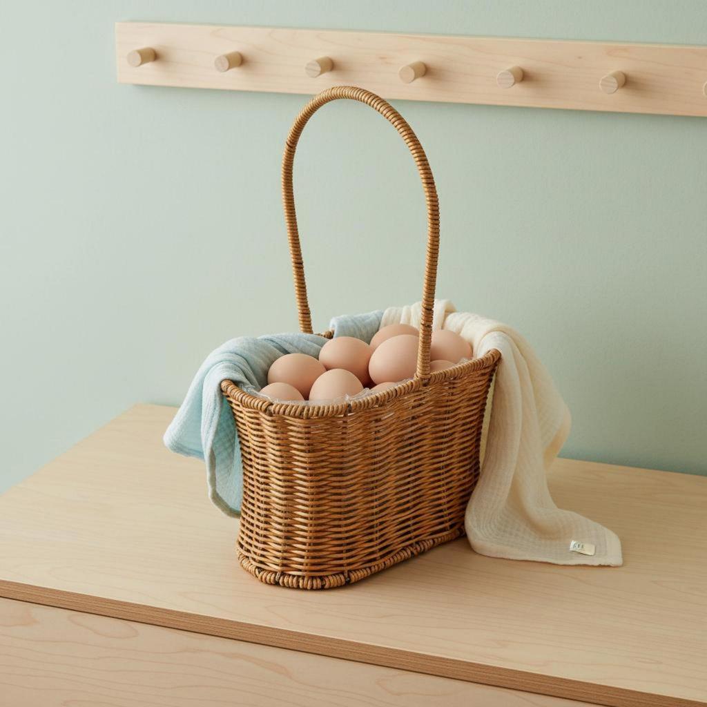 Handwoven Flower Basket Handmade Rattan Multifunctional