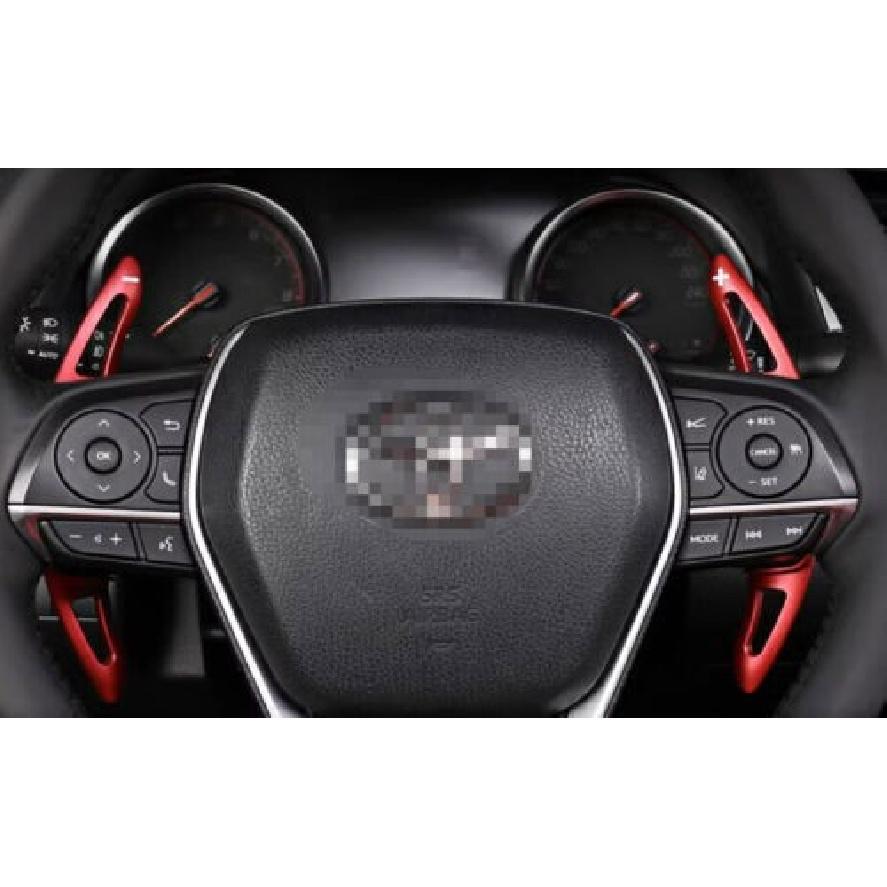 2pcs Shift Paddle Extension Steering Wheel For Toyota Camry 2018-2023 Red Alloy