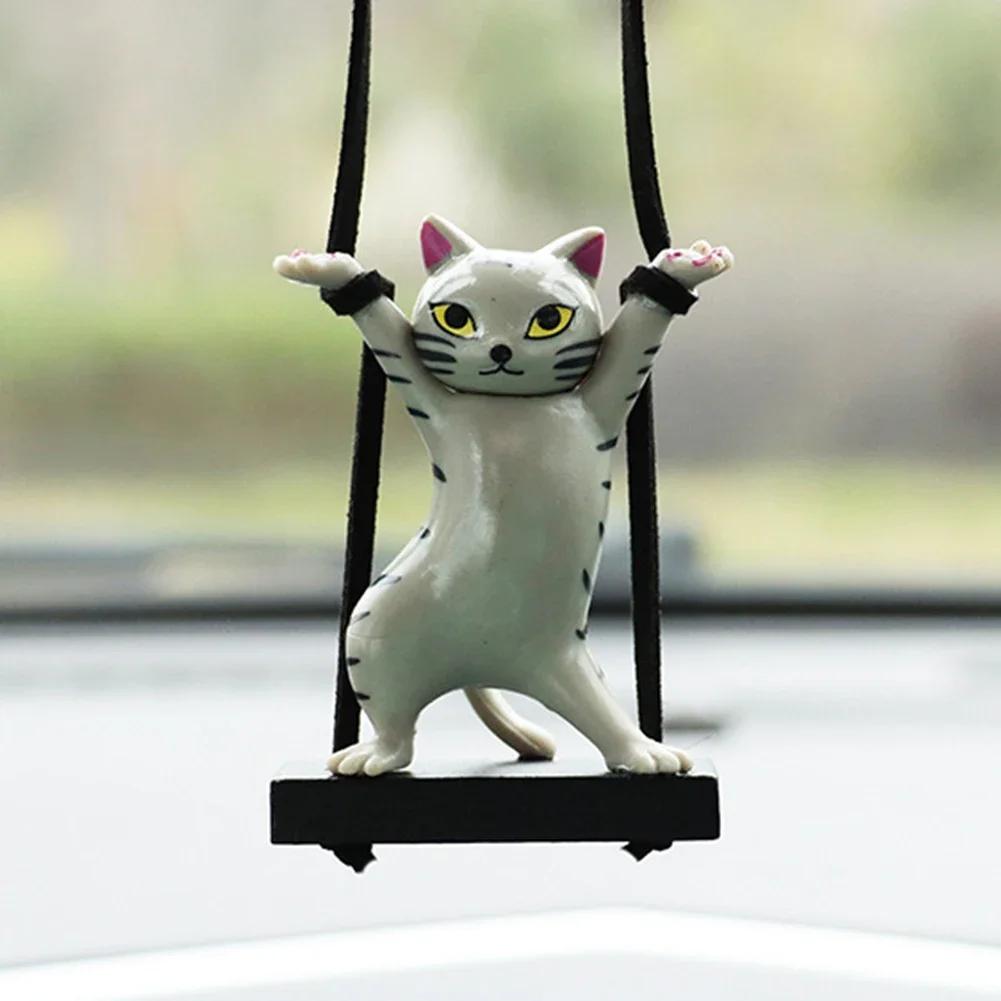 Car Pendant Creative Cute Branch Cat Rearview Mirror Pendant Car Interior Decoration Decoration Birthday Gift Car Accessories