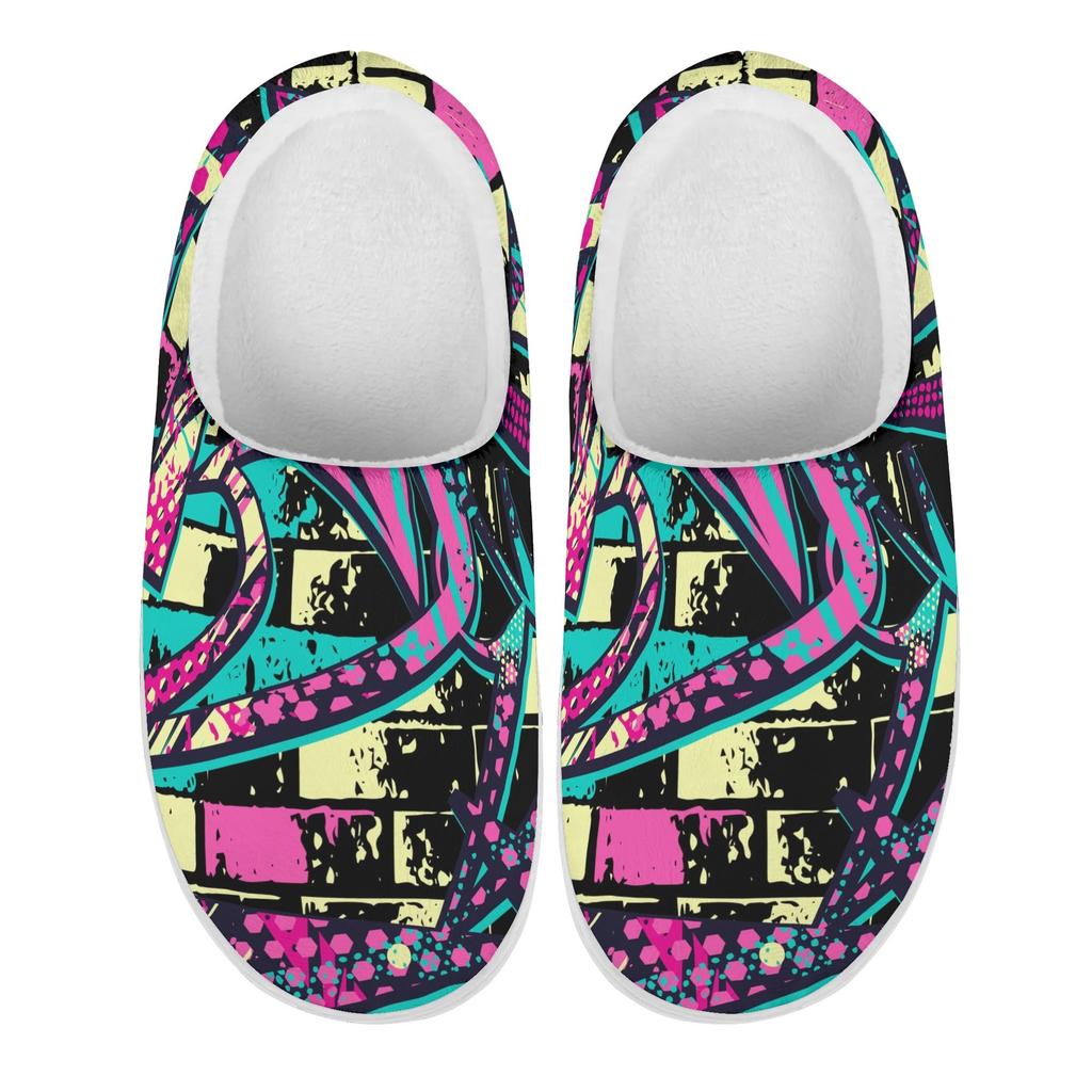 1 Pair Unisex Soft Cotton Indoor Slippers Warm Plush Lined House Shoes Lightweight Anti Slip Comfortable Cozy Footwear For Winter Home Wear