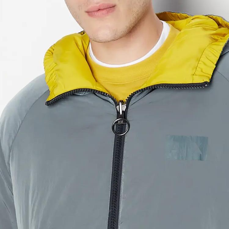 Armani Exchange AE Logo Printed Casual Hooded Cotton Jacket Men jackets Multicolor 6RZB43-ZNXXZ-29BE
