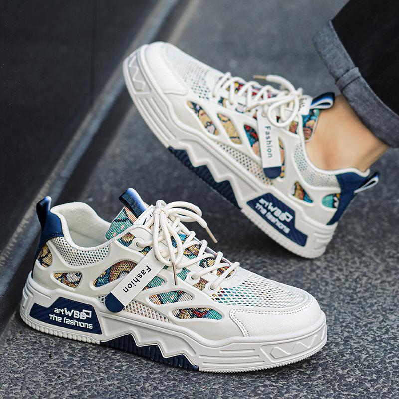 New China-Chic Men's Shoes Breathable and Versatile In Summer Original Casual Board Shoes with Thick Soles and Anti Slip Sports Shoes