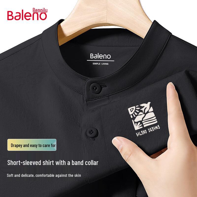 Baleno Men's Henley Short Sleeve Casual Shirt