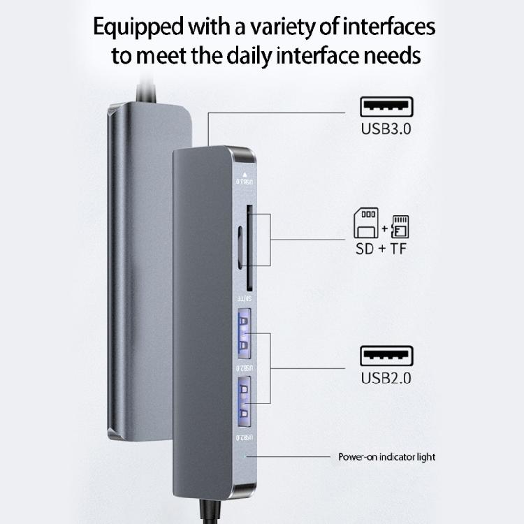 Aluminum USB Type C Hubs With HDTV Output USB Port And Memory Card Reader For Computers