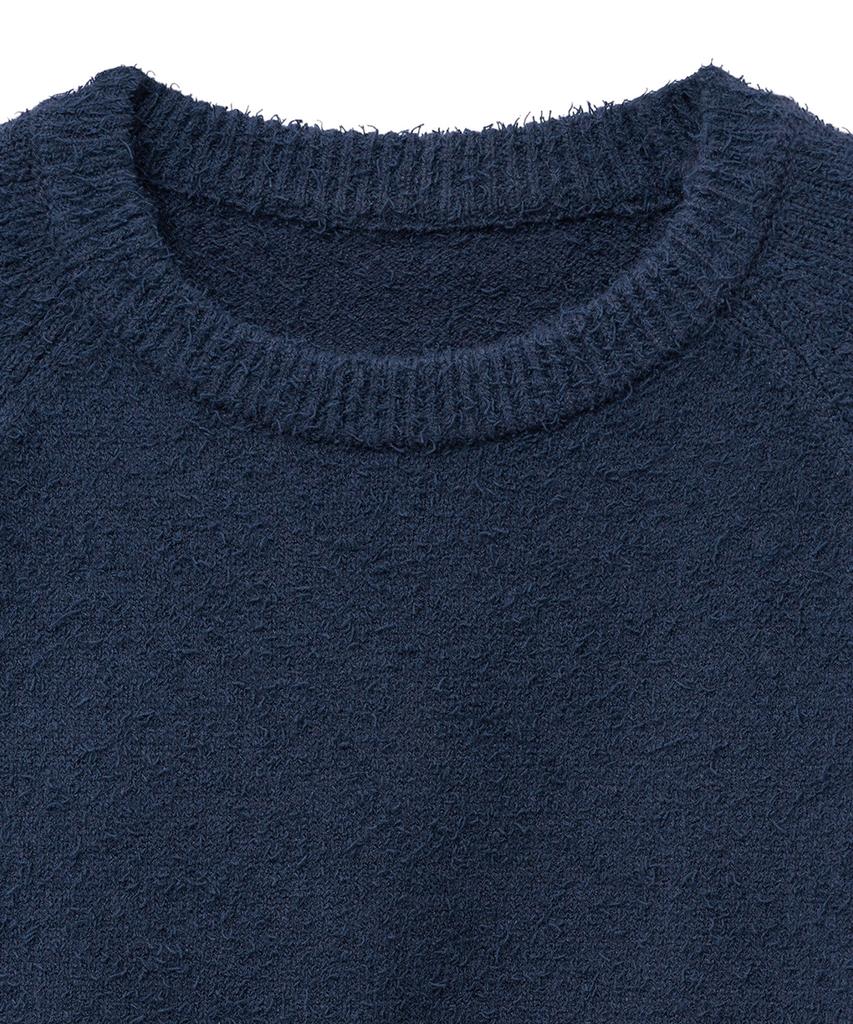 NOIRER Loose Fit Boucle Knit (Navy)