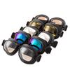Evomosa Motorcycle Goggles Vintage Pilot Goggles Retro Motocross Goggles Outdoor Eyewear Sports Glasses for Half Helmets (Black Frame Yellow Lens)