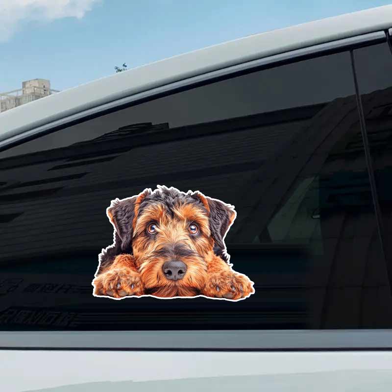 Cute Guard Dog Car Sticker Vinyl Decal Waterproof Rear Window Motorcycle Camper Bumper Truck Laptop Decoration TM219