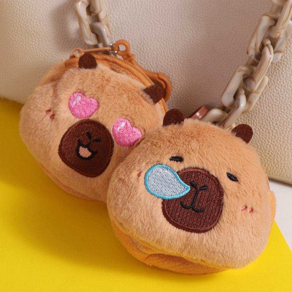 

Money Bag Capybara Plush Purse Bag Zipper Capibara Earphone Case Outdoor Style D