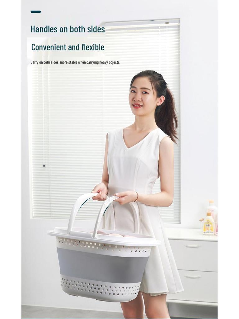 Wandmontierter faltbarer Wäschekorb - Großer Kunststoff-Wäschekorb für Bad und Haushalt