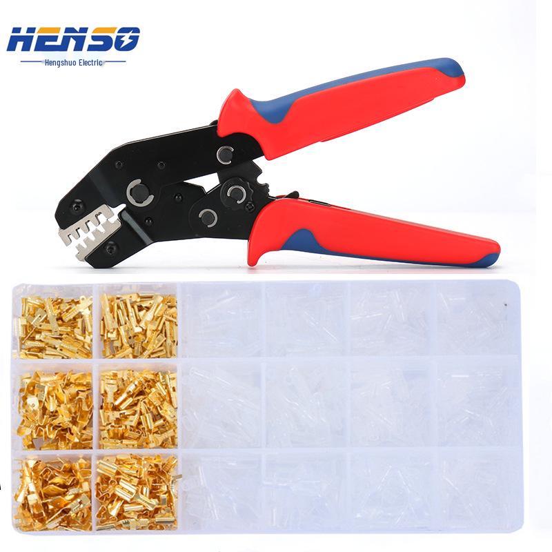 Hengshuo SN58B Terminal Crimper Set - Ratchet Crimp Tool for Bare Terminals