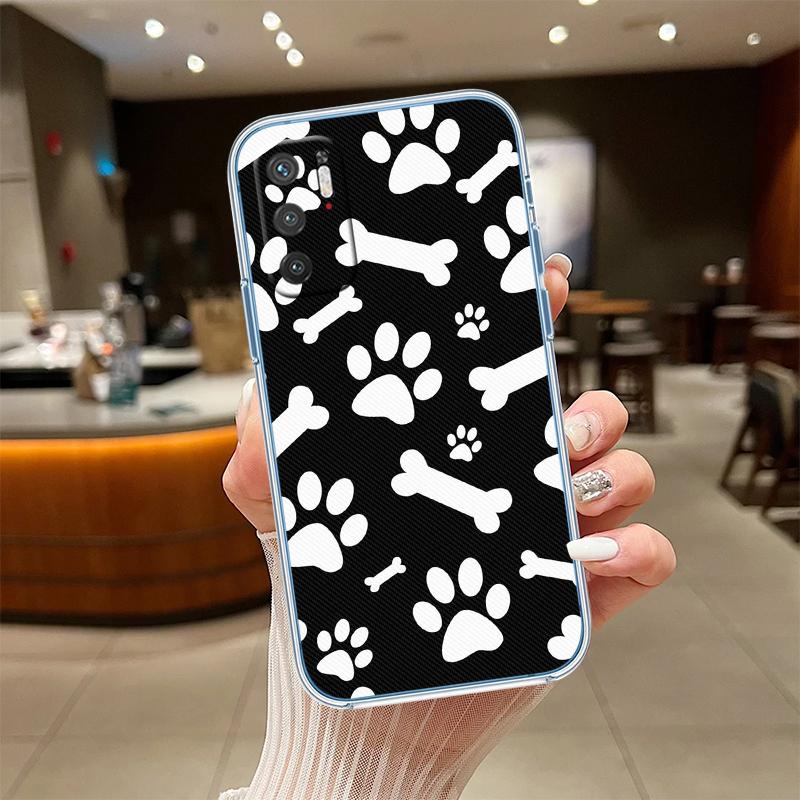 

NH19 dog footprint Paw Transparent Phone Case for Motorola Moto Edge 20 30 40 50 S30 Fusion Ultra Pro Neo Lite + G200 G23 Motorola Edge 50 Pro