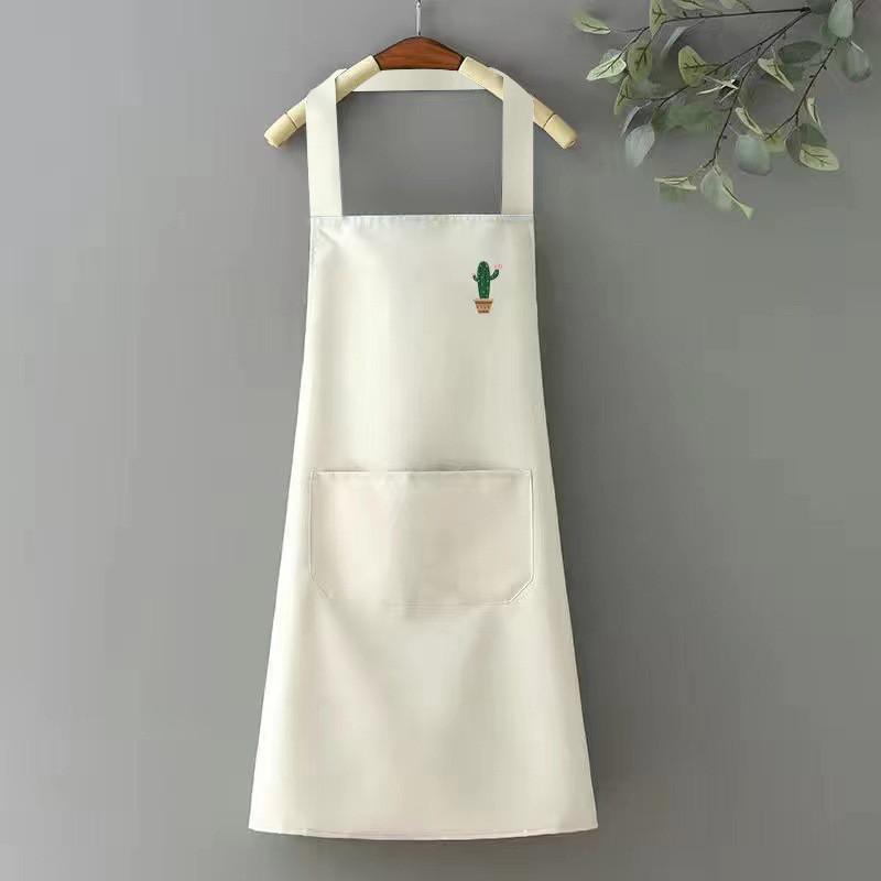 Cactus Rainbow Cartoon Apron Waterproof Oil Resistant Kitchen Restaurant Simple