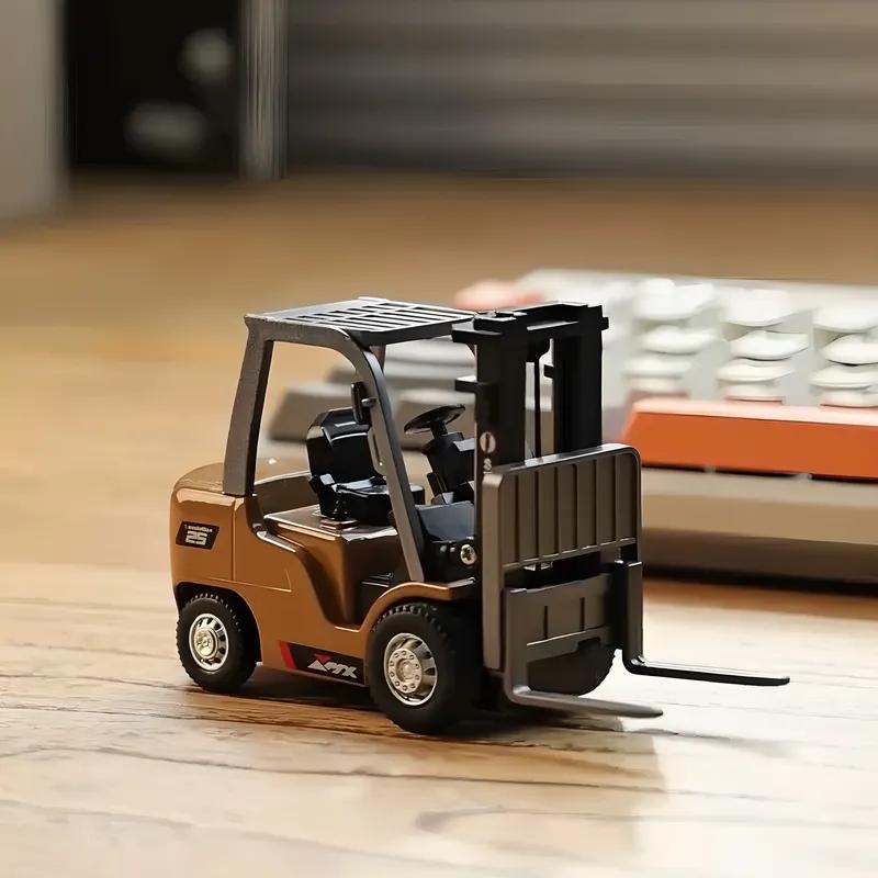 New 1/64 Remote-Controlled Alloy Forklift Engineering Vehicle Tabletop Toys Model Collection Gift For Boy Exquisite Birthday gif