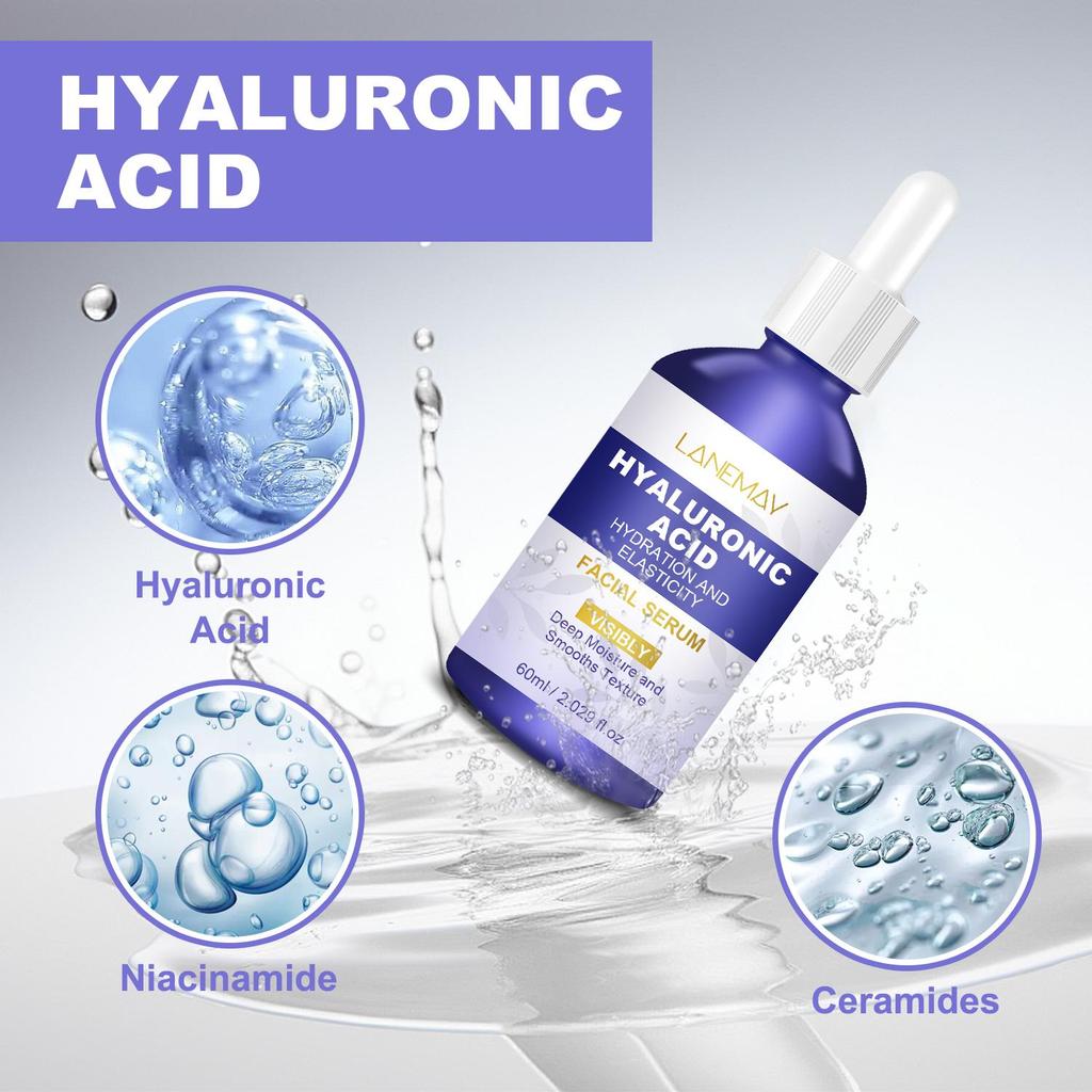 Hyaluronic Acid Facial Serum - Plumps and Hydrates Skin, Smooths Wrinkles and Protects Skin Barrier,60ml