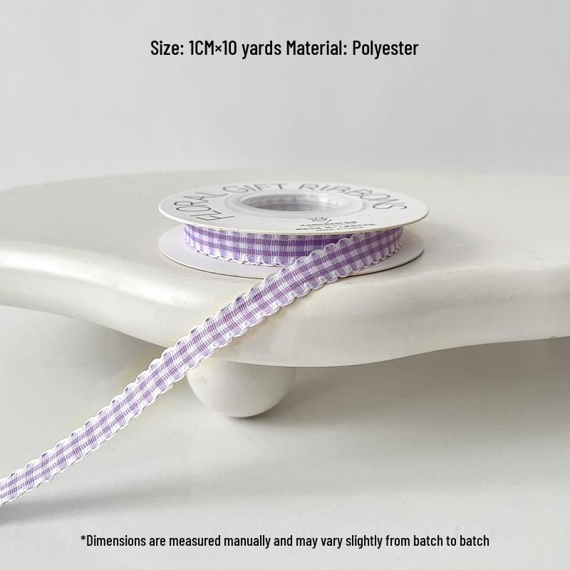 New Plaid Edge Ribbon for Floral Art & DIY Gift Wrapping
